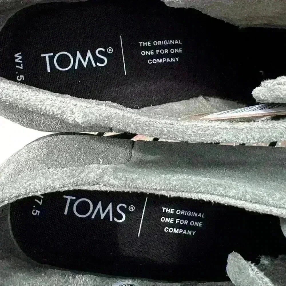 Toms Hyde Wedge Sneakers Ankle Bootie Vetiver Grey Sage Green Suede size 7.5